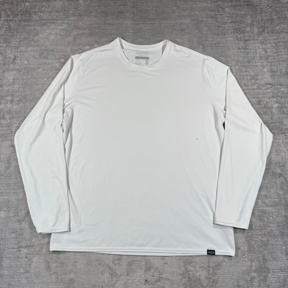 Patagonia Shirt Mens XL White Long Sleeve Capilene Performance Hiking 45190